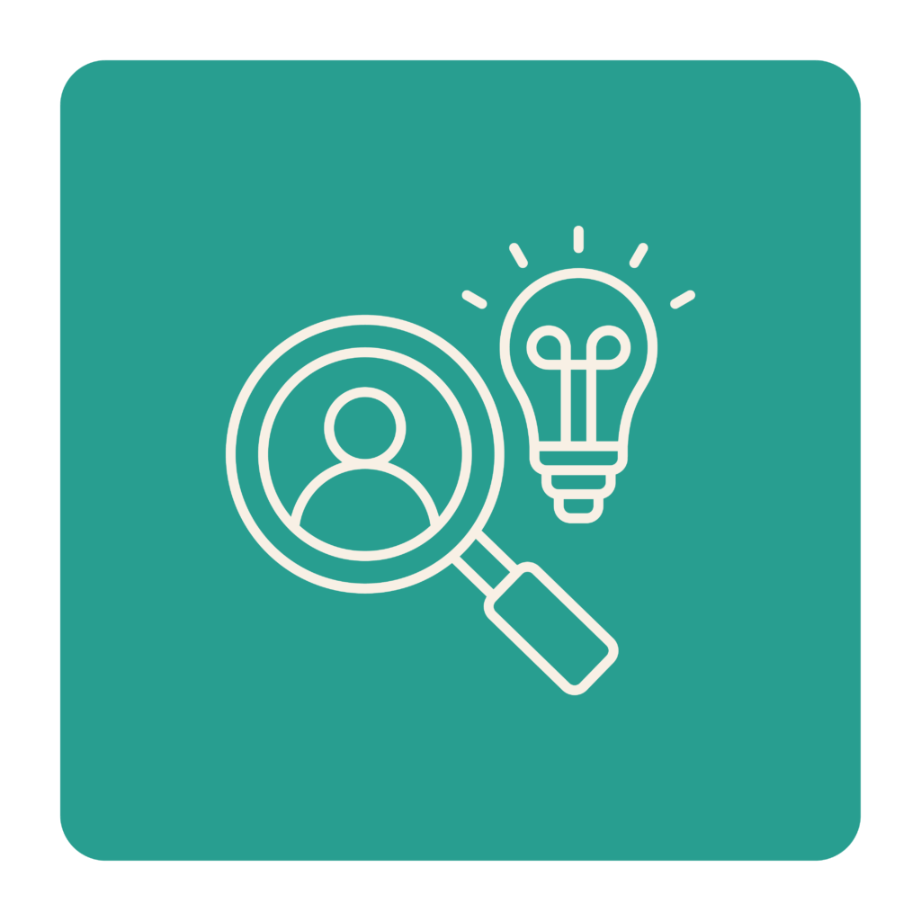 Search and idea icon.