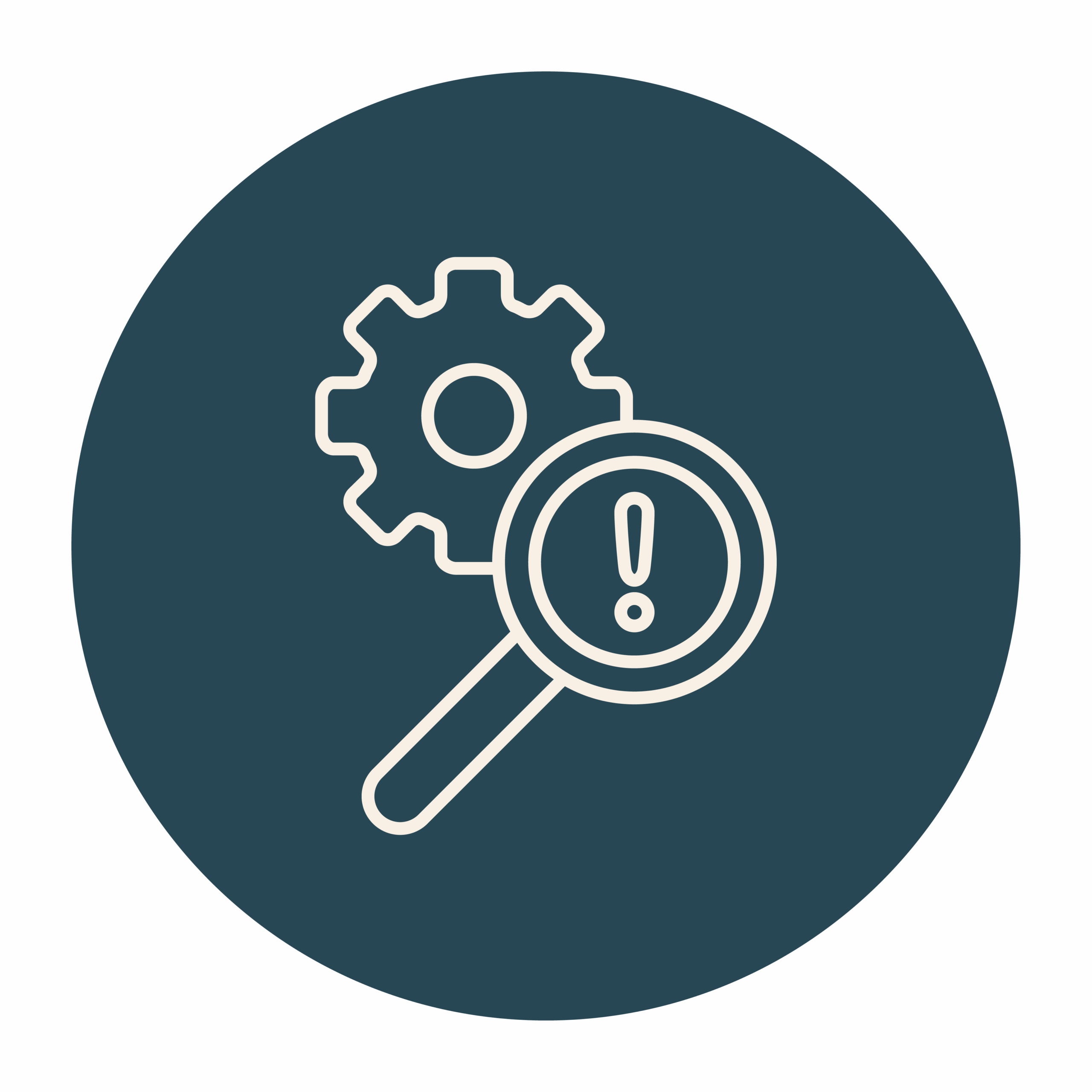 magnifying glass and gear icons